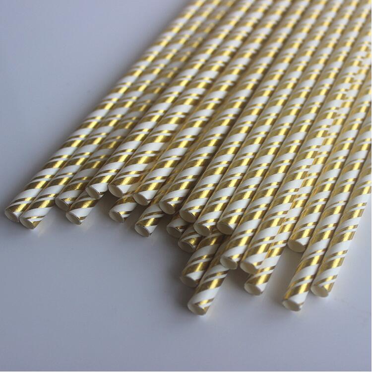 Gold double twill straw