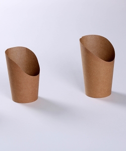 Kraft paper slanted french fries cup