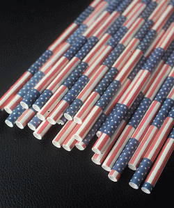 American flag straw